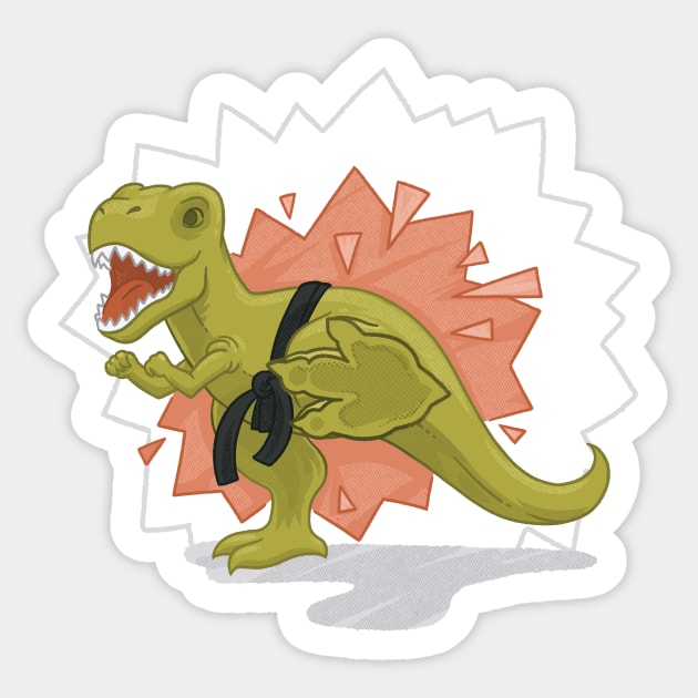 Side Kick T-Rex Sticker by polliadesign